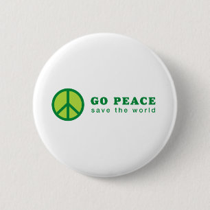 Go Peace (Green) 6 Cm Round Badge
