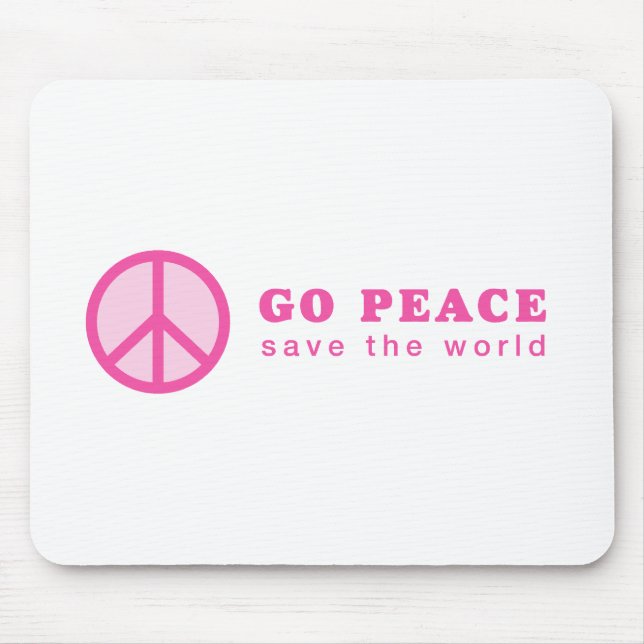 Go Peace (Pink) Mouse Pad (Front)