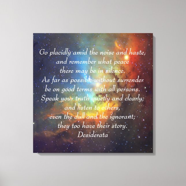 Go Placidly Desiderata Canvas Print (Front)