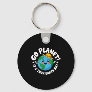 Go planet earth day 2026 teacher kids retro earth key ring