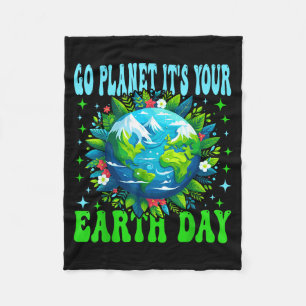 Go planet earth day cute earth nature lovers fleece blanket
