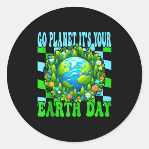 Go planet earth day cute earth nature lovers tank classic round sticker