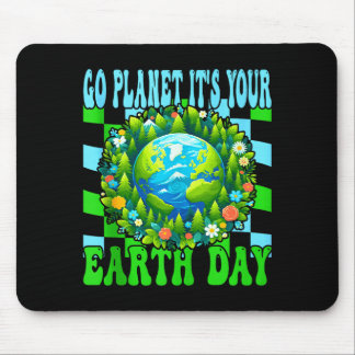Go planet earth day cute earth nature lovers tank mouse pad