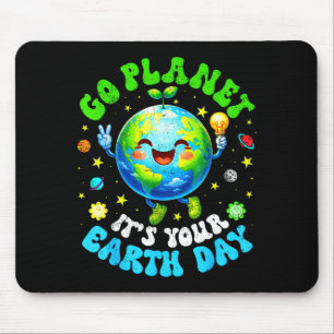 Go planet earth day environment peace sign boy gir mouse pad