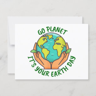 Go Planet It's Your Earth Day 2025 Men Women Postcard