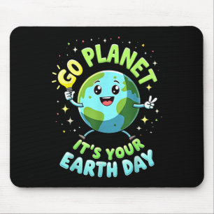 Go Planet Its Your Earth Day 2025 Teacher Kids Gir Mouse Pad