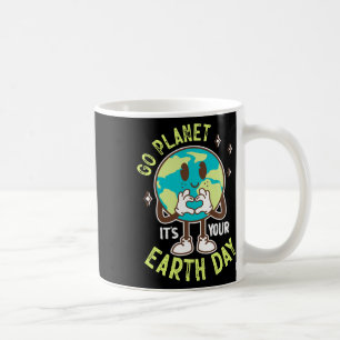 Go Planet Its Your Earth Day Cute Kawaii Earth Boy Coffee Mug