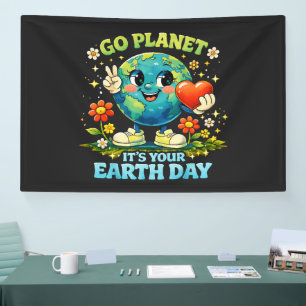 Go Planet It's Your Earth Day green Banner