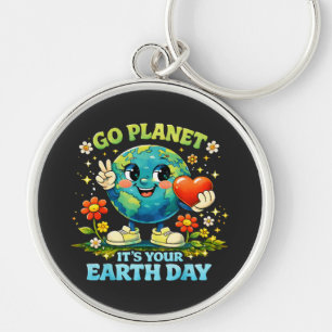  Go Planet It's Your Earth Day green Key Ring
