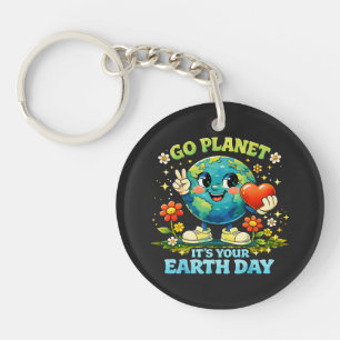  Go Planet It's Your Earth Day green Key Ring