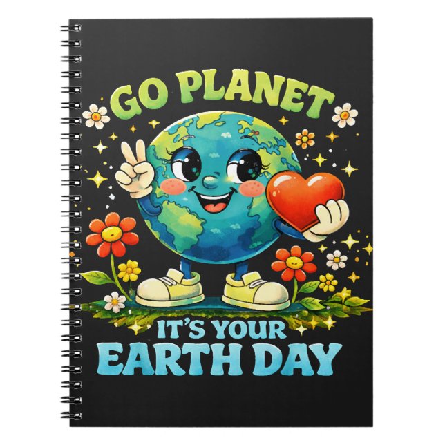  Go Planet It's Your Earth Day green Notebook (Front)