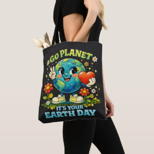 Go Planet It's Your Earth Day green Tote Bag