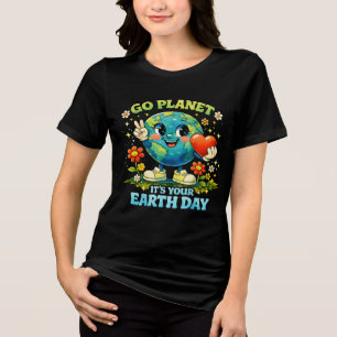 Go Planet It's Your Earth Day green Tri-Blend Shirt