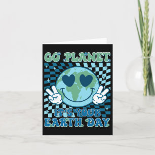 Go Planet It's Your Earth Day Hippie Planet Annive Card