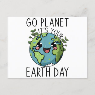Go Planet Its Your Earth Day Teacher Kids Cute Ear Enclosure Card