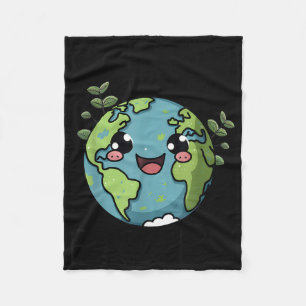 Go Planet Its Your Earth Day Teacher Kids Cute Ear Fleece Blanket