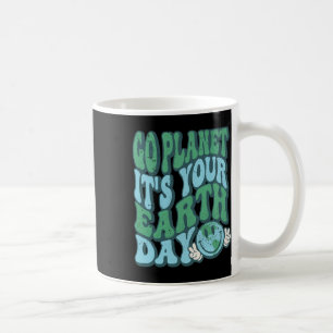 Go Planet Its Your Earth Day Teacher Kids Groovy Coffee Mug