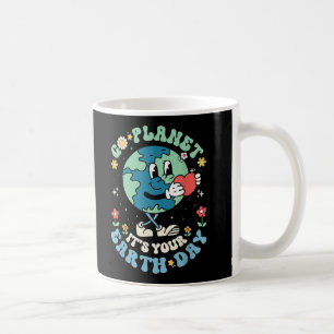 Go Planet Its Your Earth Day Teacher Kids Groovy Coffee Mug