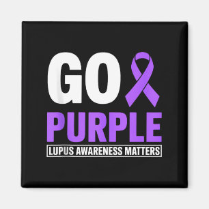 Go purple lupus awareness month ribbon sle support magnet