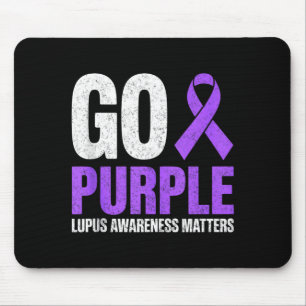 Go purple lupus awareness month sle ribbon support mouse pad