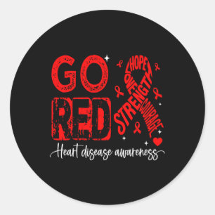 Go Red – American Heart Disease Awareness In Febru Classic Round Sticker