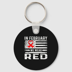 Go Red - American Heart Disease Awareness In Febru Key Ring