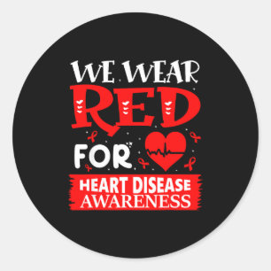 Go Red American Heart Disease Awareness In Februar Classic Round Sticker