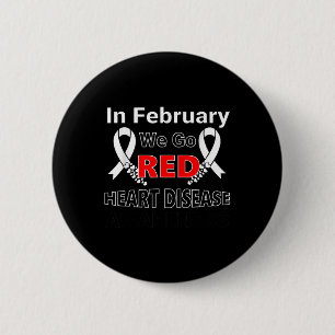 Go Red - American Heart Health Month Awareness In 6 Cm Round Badge