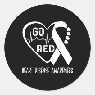 Go Red - American Heart Health Month Awareness In Classic Round Sticker