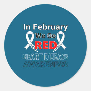Go Red - American Heart Health Month Awareness In Classic Round Sticker