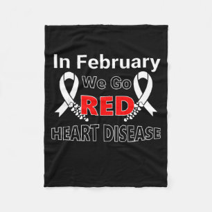 Go Red - American Heart Health Month Awareness In Fleece Blanket