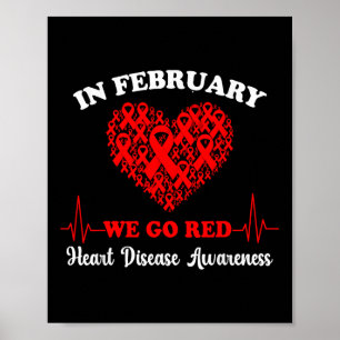 Go Red - American Heart Health Month Awareness In Poster