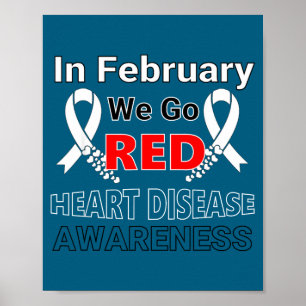 Go Red - American Heart Health Month Awareness In  Poster