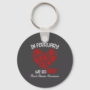 Go Red - American Heart Month Awareness In Februar Key Ring