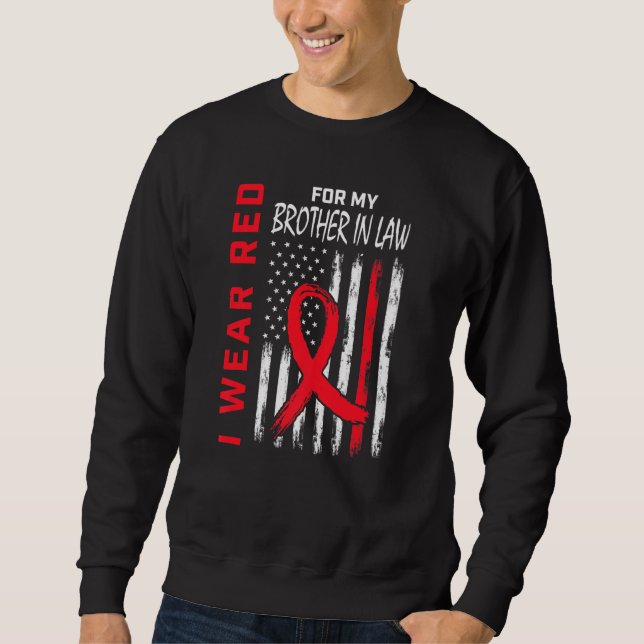 Go Red Brother In Law Heart Disease Awareness Amer Sweatshirt (Front)