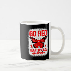 Go Red Butterfly & Red Ribbon Heart Disease Aw Coffee Mug