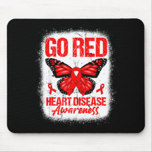 Go Red Butterfly & Red Ribbon Heart Disease Aw Mouse Pad