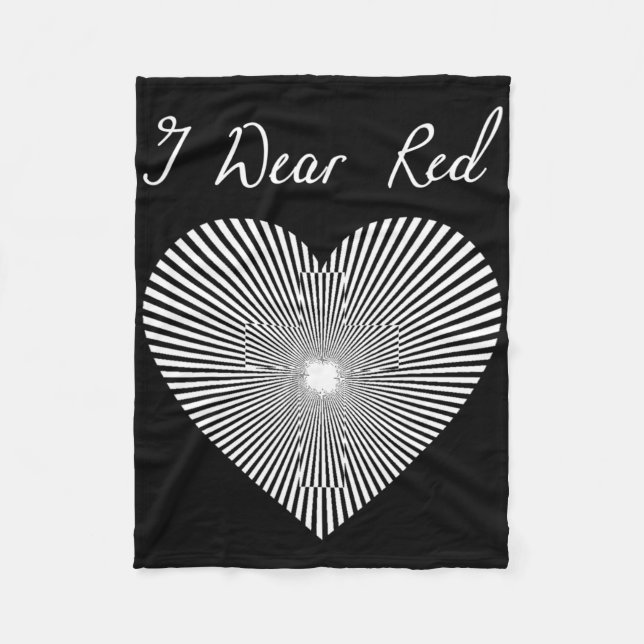 Go Red Day Heart Ribbon Costume Heart Disease Mont Fleece Blanket (Front)