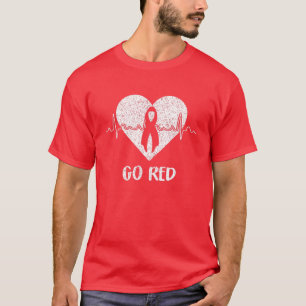 Go Red Day Heart Ribbon Heart Disease Month Gift T-Shirt