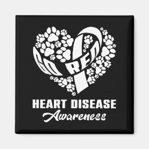 Go Red Disease Awareness Day Red Ribbon & Dog Magnet