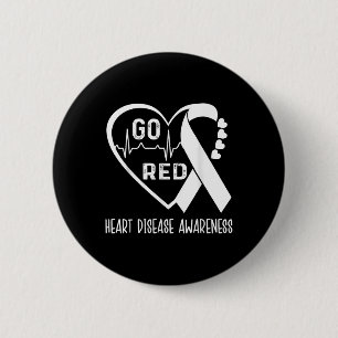 Go Red - February American Heart Health Month Awar 6 Cm Round Badge