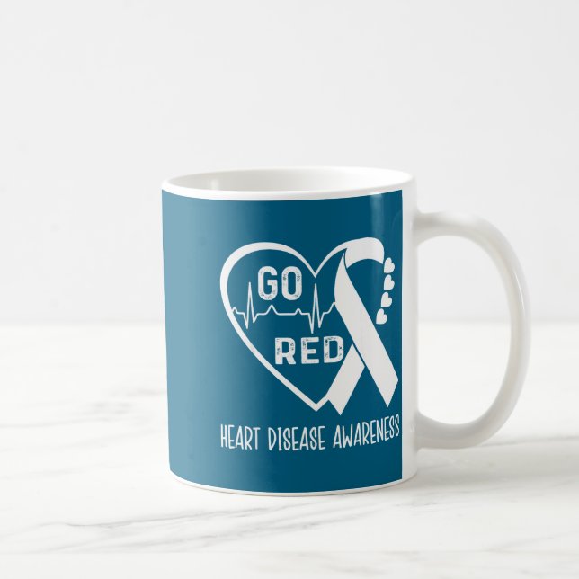 Go Red - February American Heart Health Month Awar Coffee Mug (Right)