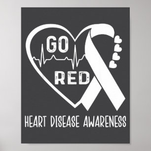 Go Red - February American Heart Health Month Awar Poster