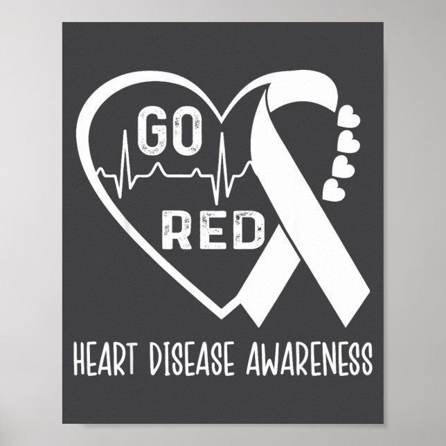 Go Red - February American Heart Health Month Awar Poster (Front)