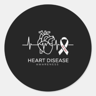 Go Red For Heart Disease Awareness Chd Wear Red _1 Classic Round Sticker