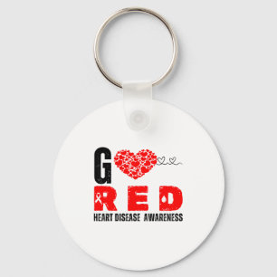 Go Red For Heart Disease Awareness Chd Wear Red Key Ring