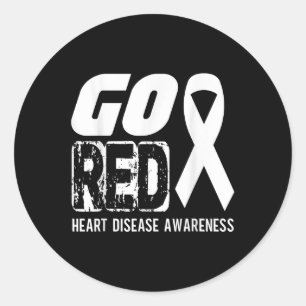 Go Red For Heart Disease Awareness Month February Classic Round Sticker