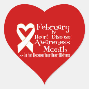 Go Red For Heart Disease Awareness Month Heart Sticker