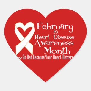 Go Red For Heart Disease Awareness Month Heart Sticker