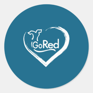 Go Red For Heart Disease Classic Round Sticker